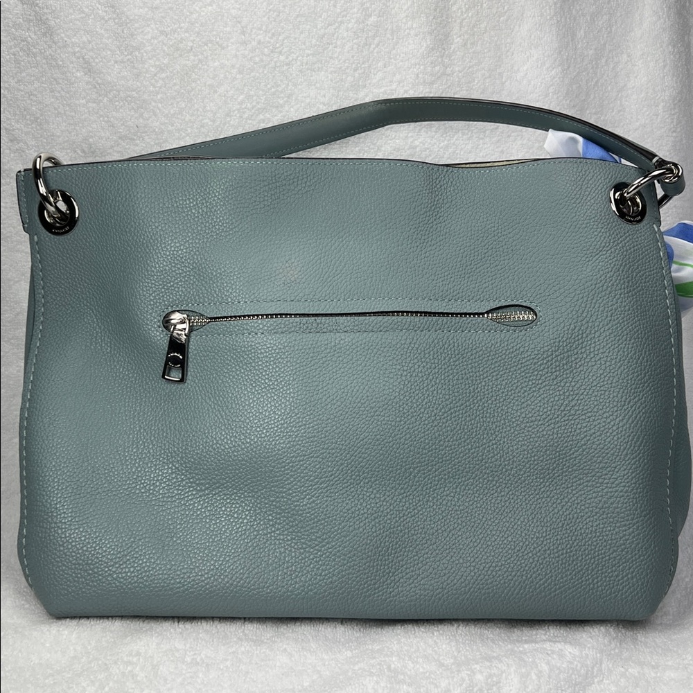Coach 2019 Light Blue Shoulder Bag with Floral Scarf - Picture 8 of 15